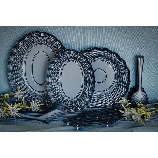 Corbeille ovale Vintage 30 cm bleu nuit Roger Orfèvre