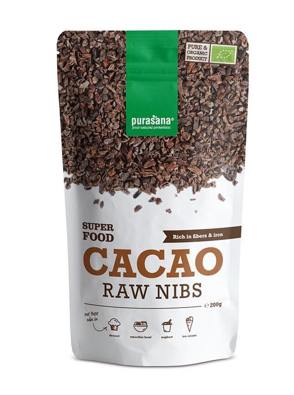 Purasana Éclats de fèves de cacao bio vegan 200 g