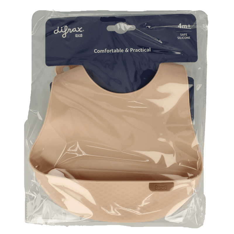Difrax Bavoir en silicone Lovi nude 1 pièce