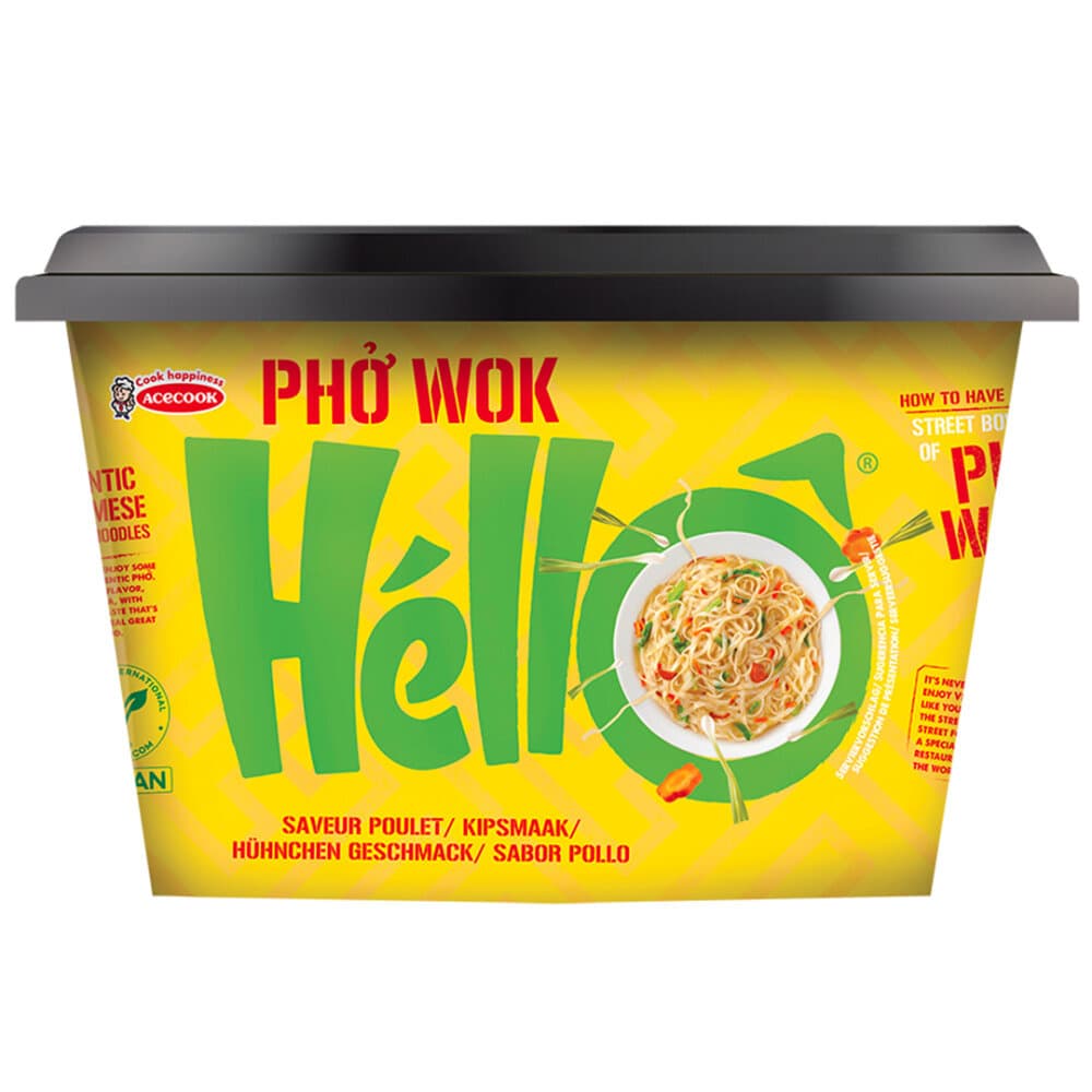 Hello Pho Pho wok instantané saveur poulet sans gluten 76 Grammes