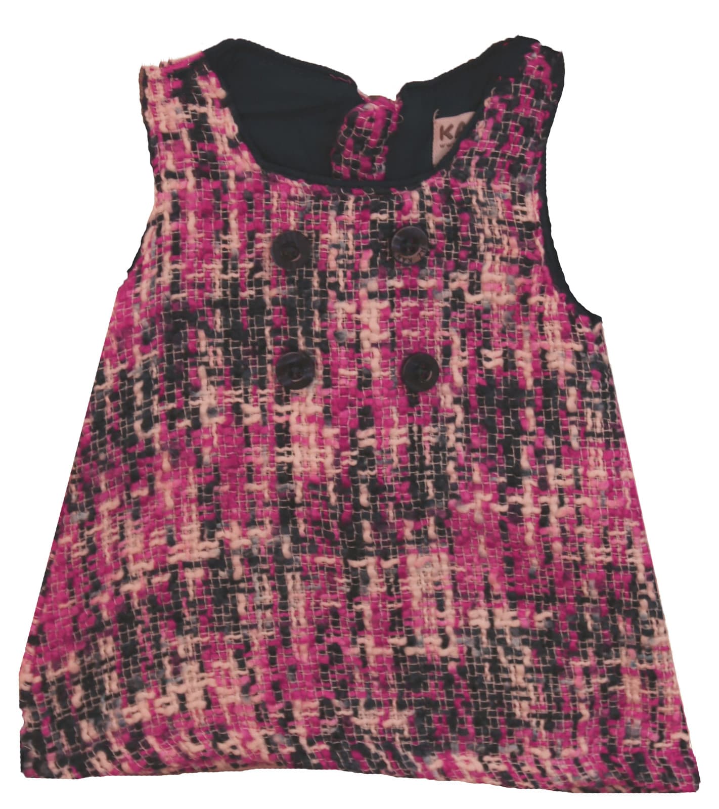 Kanz mini robe robe sans manches enfant colorée avec motif à carreaux multicolore
