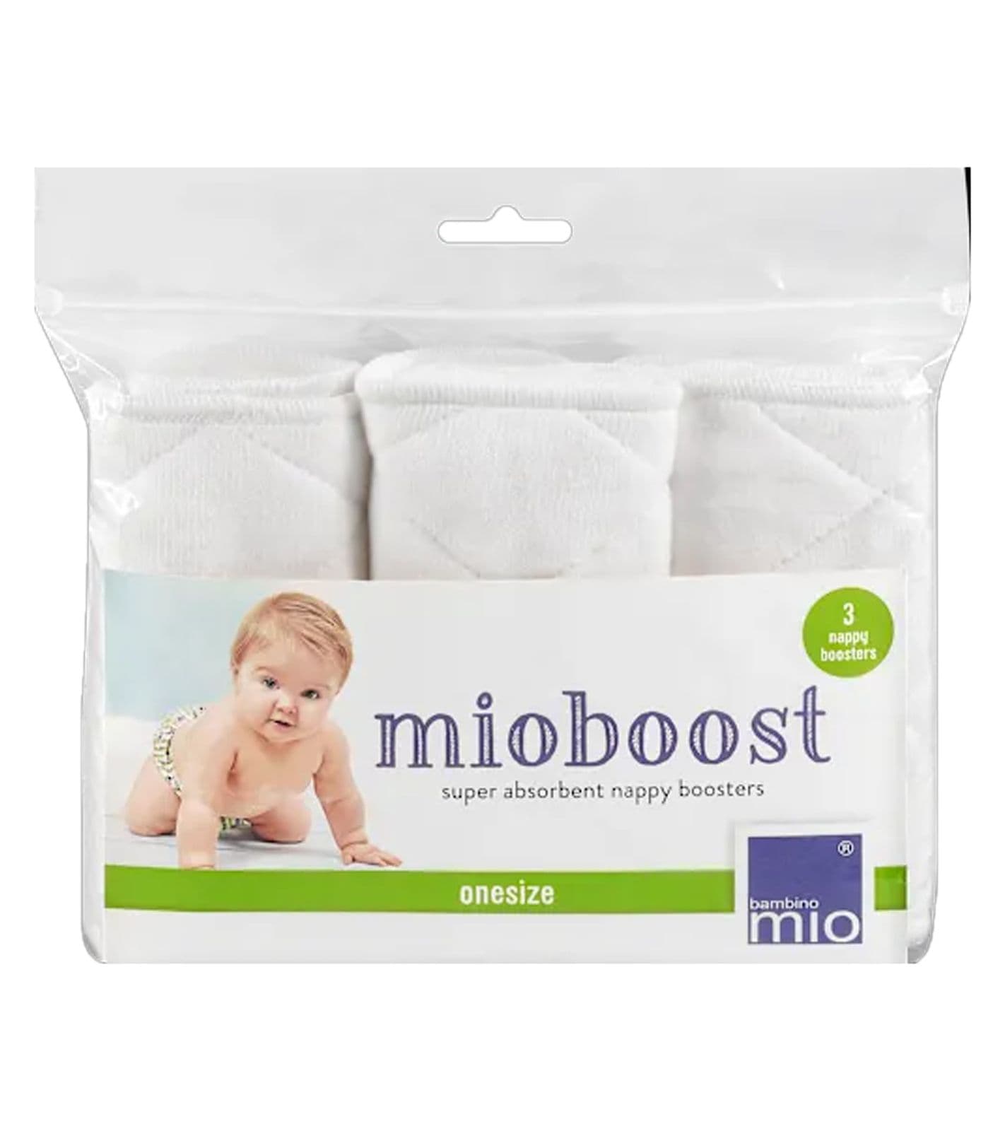 Lot de 3 inserts absorbants Bambino Mio pour bébé et jeune enfant, avec couche supérieure respirante, blanc view 2