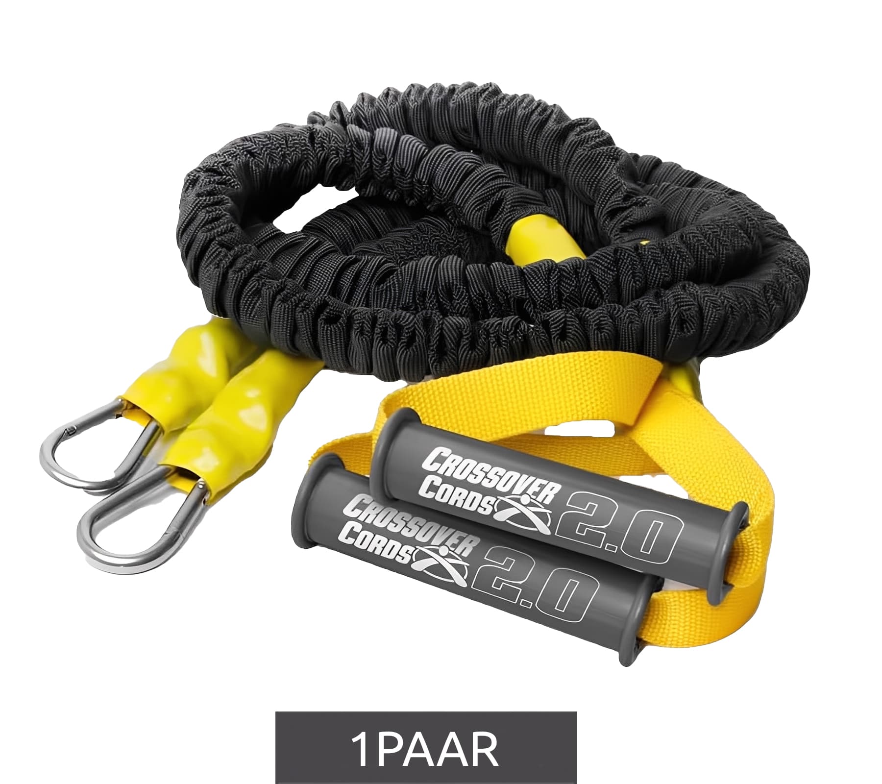 Lot de 2 bandes élastiques CROSSOVER SYMMETRY pour les épaules, idéales pour l'entraînement et les câbles (noir/jaune)