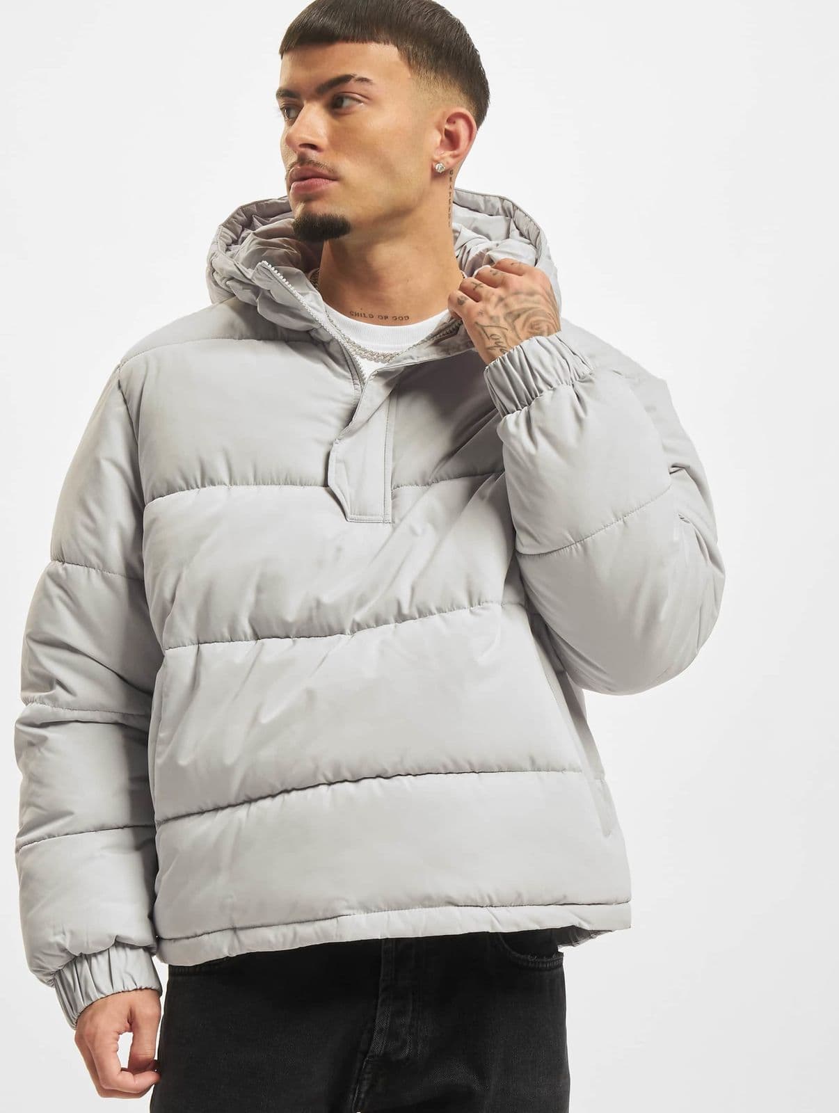 Veste homme URBAN CLASSICS fonctionnelle, grande capuche, fermeture zippée, 96 g/m², grise