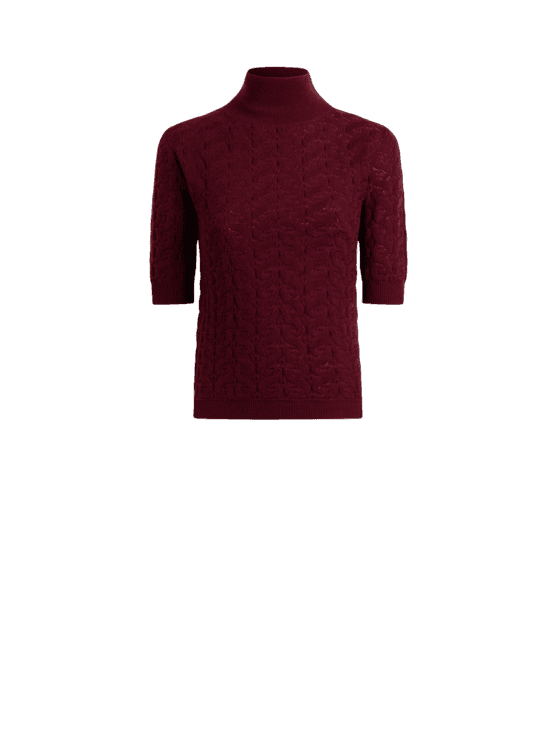Etro, Pull À Col Cheminée En Laine À Motif Paisley, Femme, Bordeaux, Taille 36