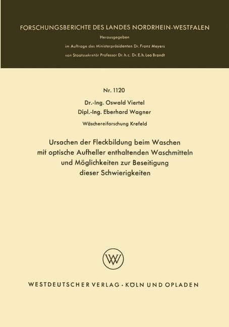 Ursachen der Fleckbildung beim Waschen mit optische Aufheller enthaltenden Waschmitteln und Möglichk