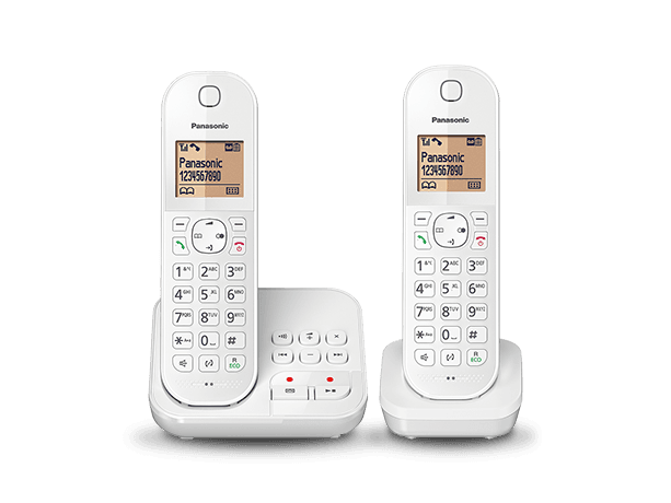 Téléphone sans fil, 2 combinés, option blocage d'appels - blanc