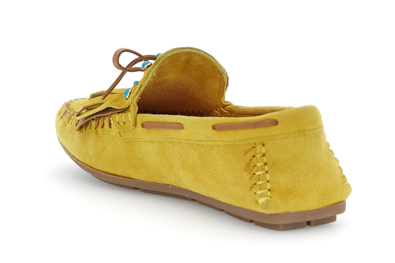 mocassins en daim à franges yellow 35 view 2