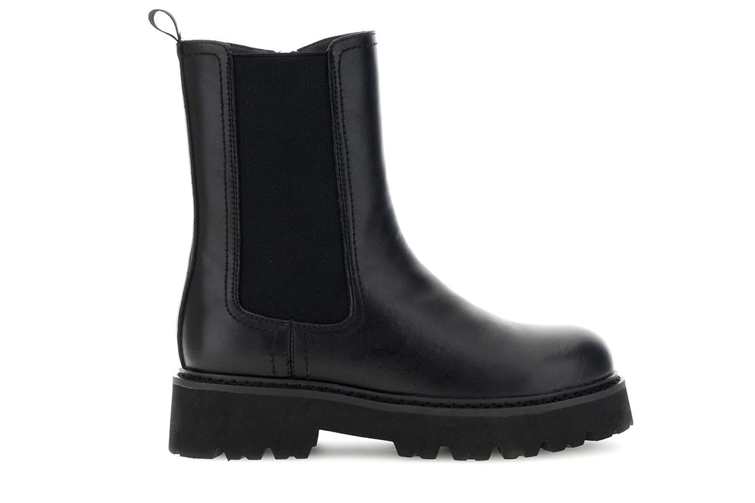 bottines en cuir avec élastique et zip black 41