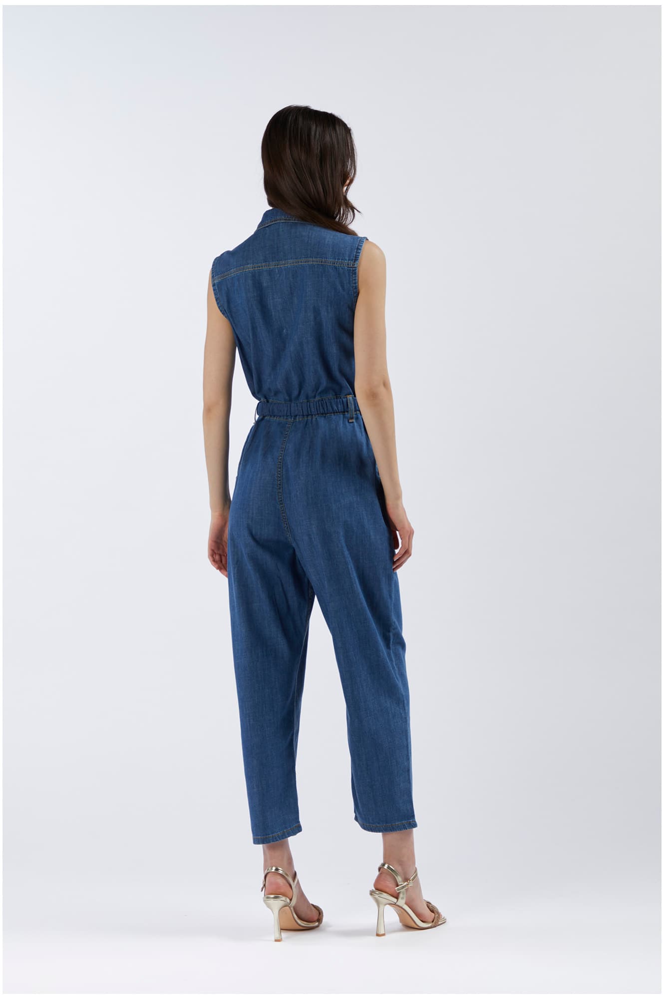 combinaison sans manches en chambray medium blue 42 view 2