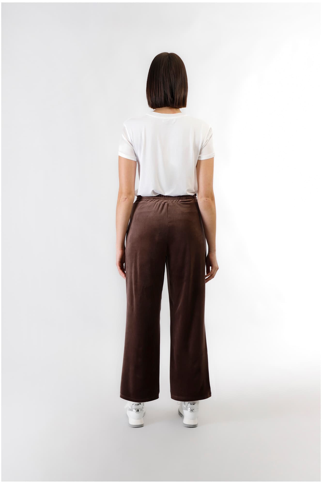 pantalon palazzo en chenille dark brown xl view 2