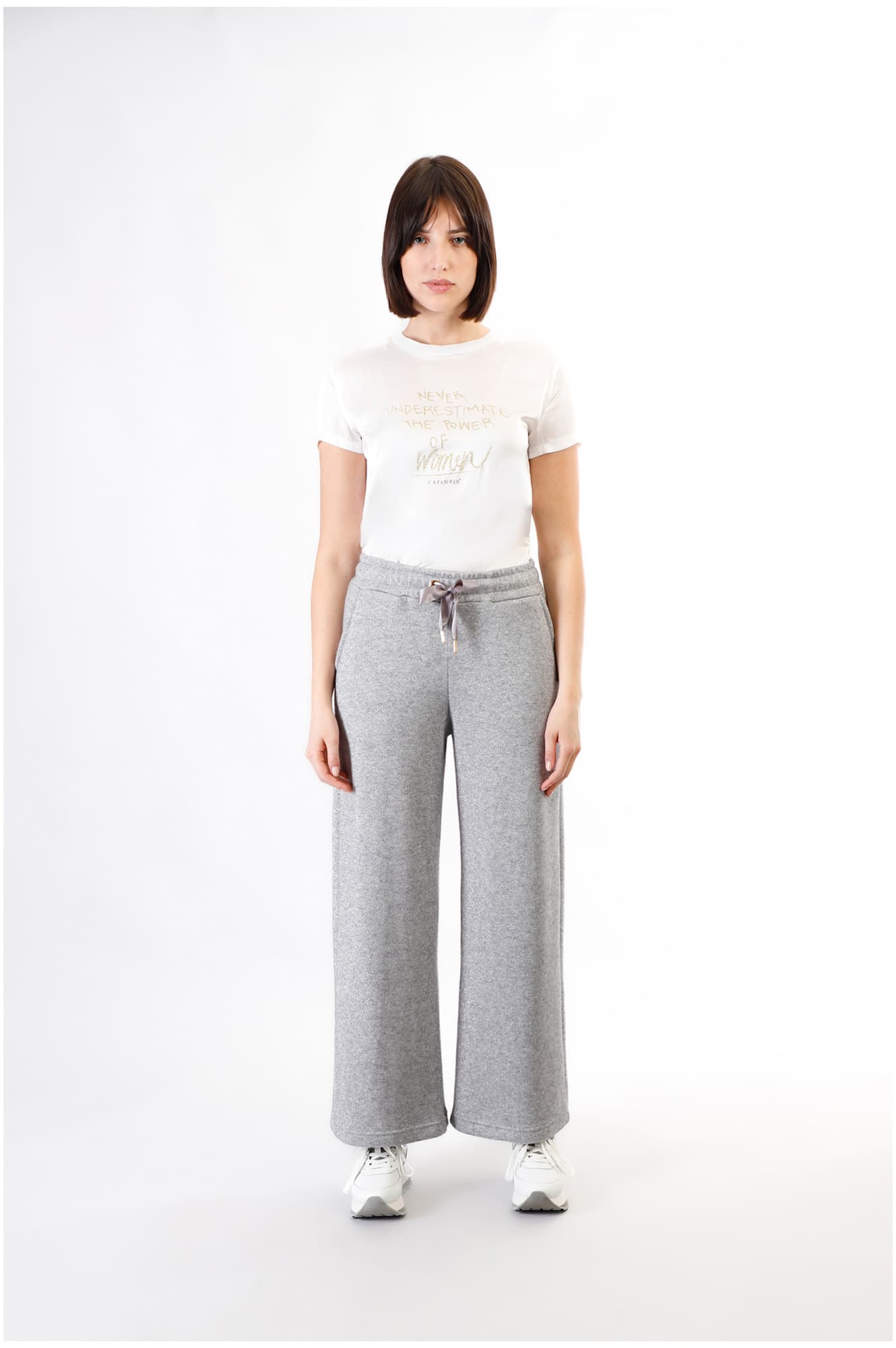 pantalon palazzo au toucher chaud silver m