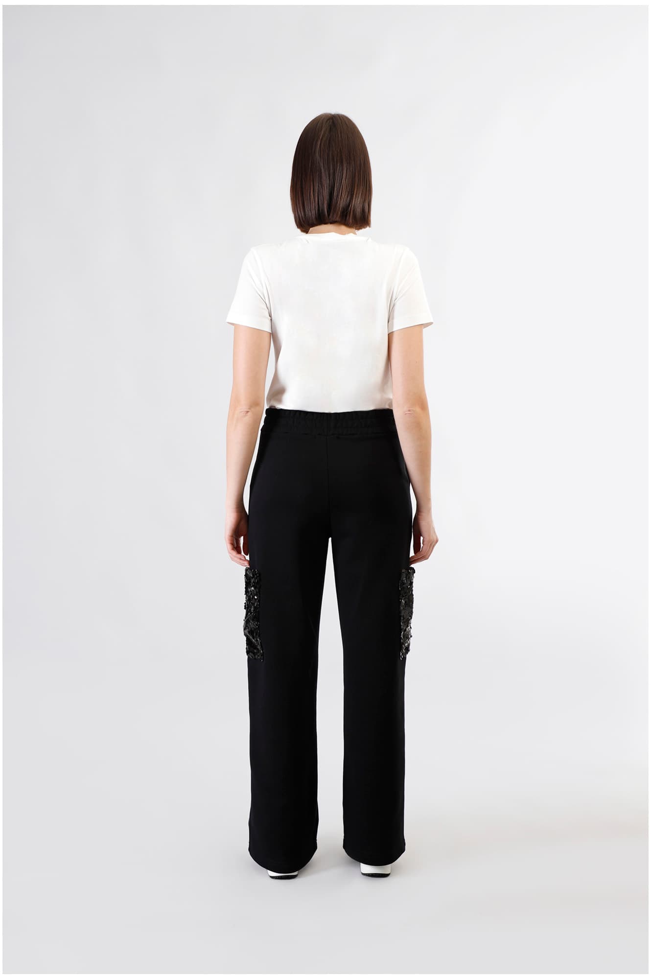 pantalon sweat avec poches à sequins black l view 2