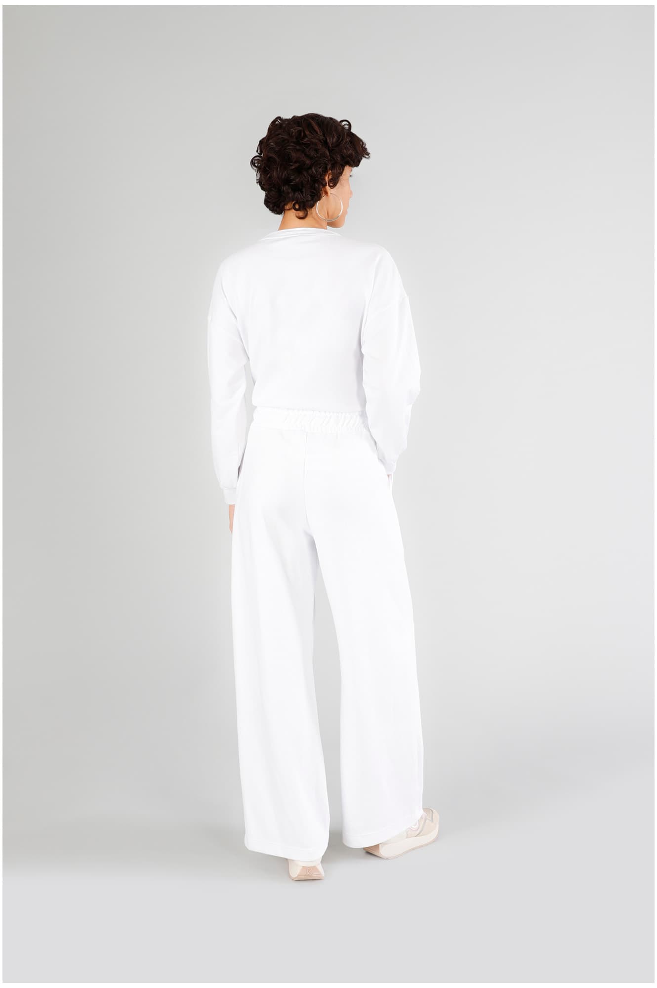 pantalon palazzo en molleton white m view 2