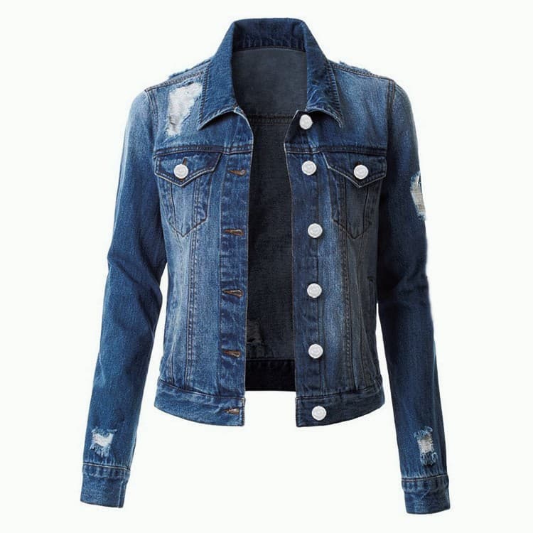Urban Style Temperament Denim Cardigan Long Sleeve Square Neck Women's Shirt Manufacturer Wholesale