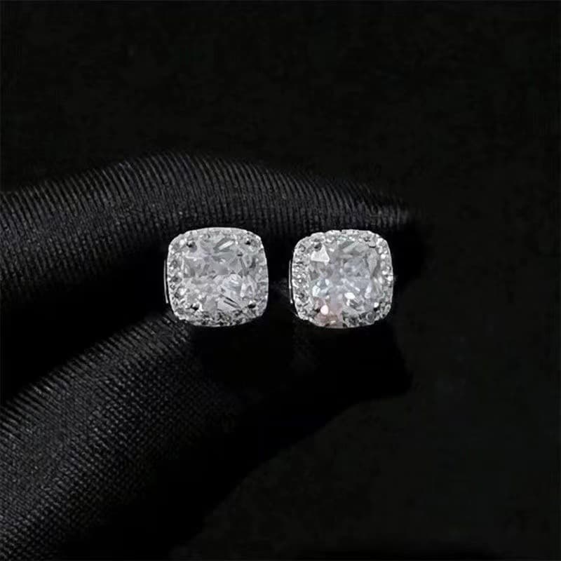 Boucles d'oreilles de style américain pour hommes, diamant jaune, zircon, sucre de roche pour hommes, tendance hip-hop, boucles d'oreilles haut de g