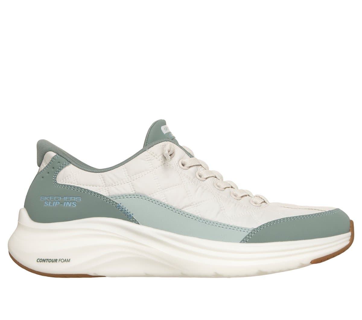 Skechers Slip-ins: Contour Foam - Cozy Fit Chaussures Moyen Width en Vert Sauge, Pointure 35, Lavable en machine