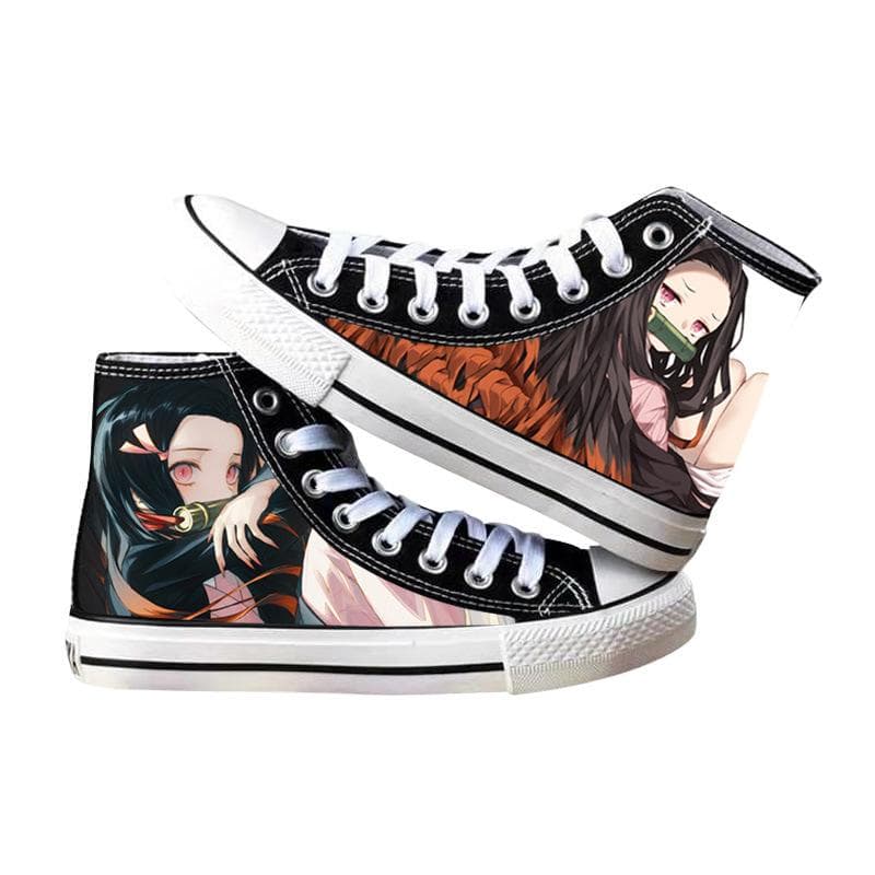 Chaussures Anime Ghost Slayer Tanjiro baskets chaussures décontractées pour hommes femmes chaussures en toile cm orange
