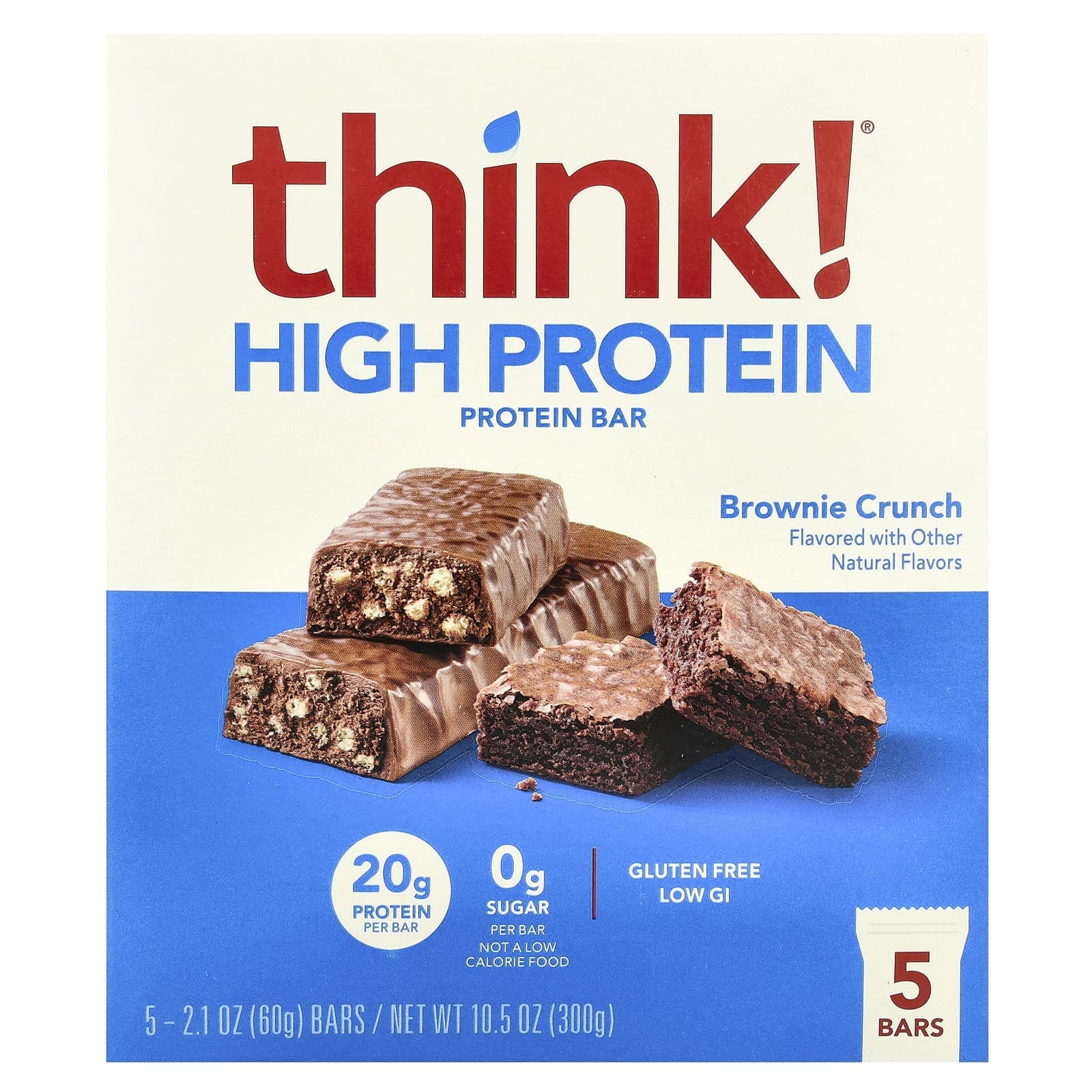 Pense!, Barre Hyperprotéinée, Brownie Croustillant, 5 barres, 60g (2,1 oz) chaque