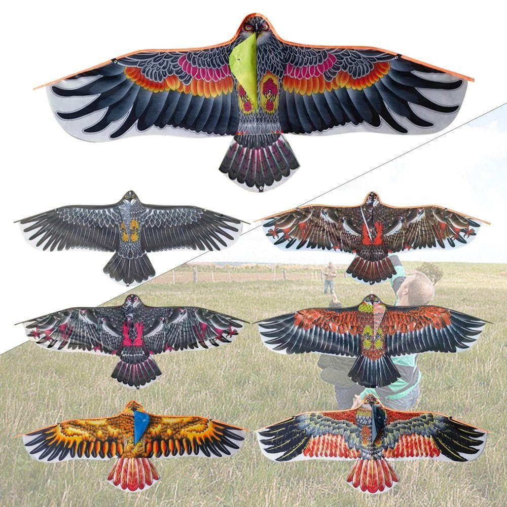Cerf-volant aigle volant de 1,1 m avec ligne de 30 mètres, idéal pour les voyages en famille, le jardin, les sports de plein air, jouet à faire