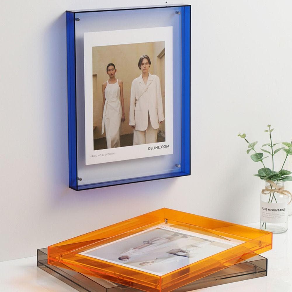 Cadre Photo Transparent Épais en Acrylique Ornements de Cadre Photo en Acrylique Chambre à Coucher jaune