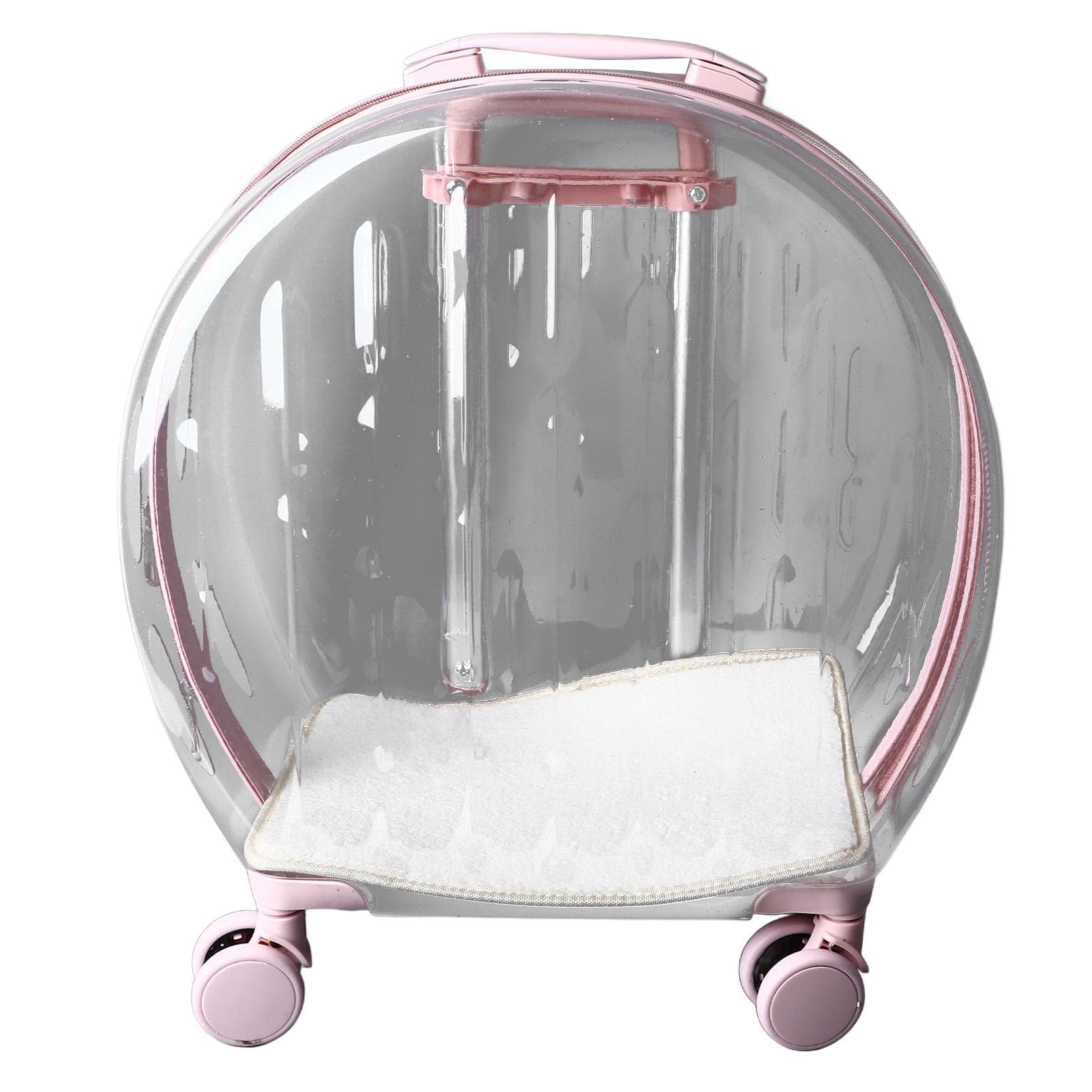 Valise à roulettes transparente et respirante pour chat, transport silencieux et efficace pour animaux de compagnie