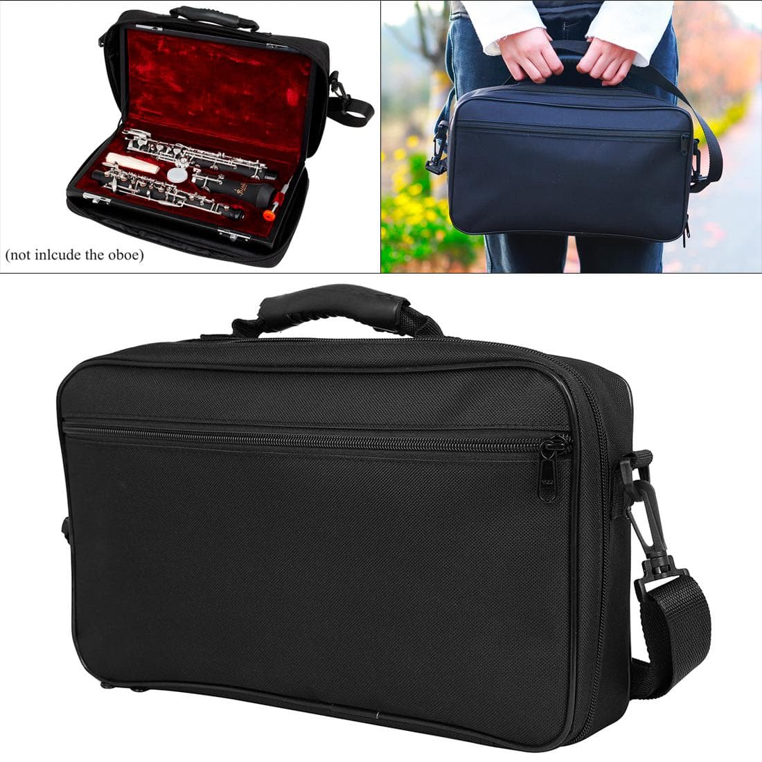 Hautbois mallette de transport épais rembourré imperméable tissu Oxford dur sac à bandoulière Portable