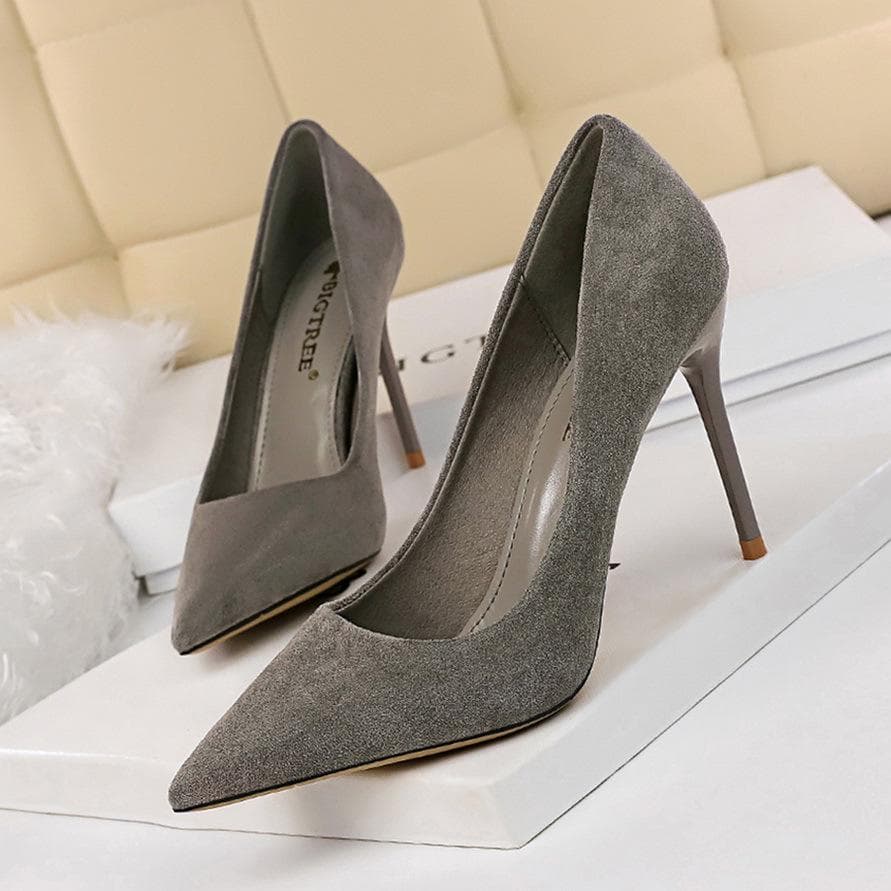 BIGTREE Femmes Mode Simple Talon Mince Talon Haut En Daim Bouche Peu Profonde Pointu Sexy Chaussures À Talons Hauts cm rose vif