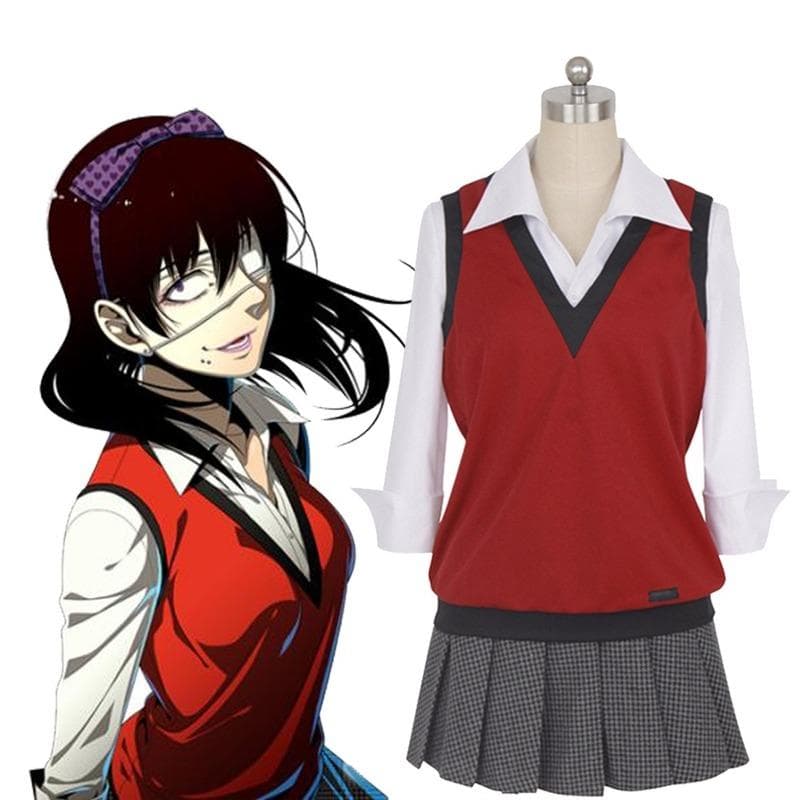 Costume de Cosplay Anime Kakegurui Compulsive Gambler Midari Ikishima Japon École JK Uniforme Gilet Robe cm