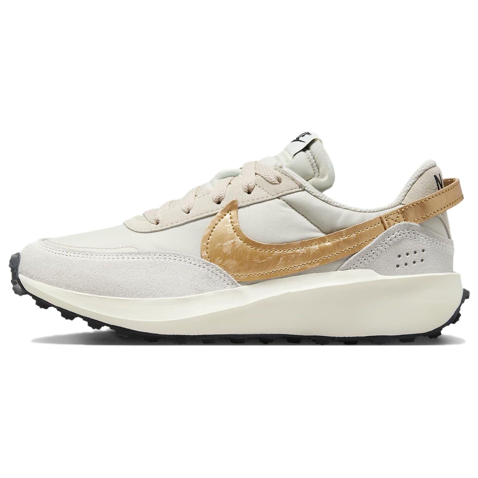 Nike Waffle Debut Marron Bois Clair Or Métallique Baskets Femme Crème Voile Noir FD0555-100 cm