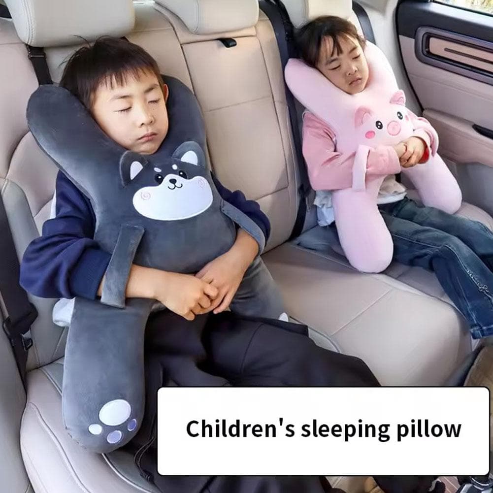 Oreiller Enfant Voiture Repose-tête Dormir Arrière Voiture Amovible Confortable Respirant Oreiller Lombaire Dessin Animé Dormir Mignon Supp X3M4