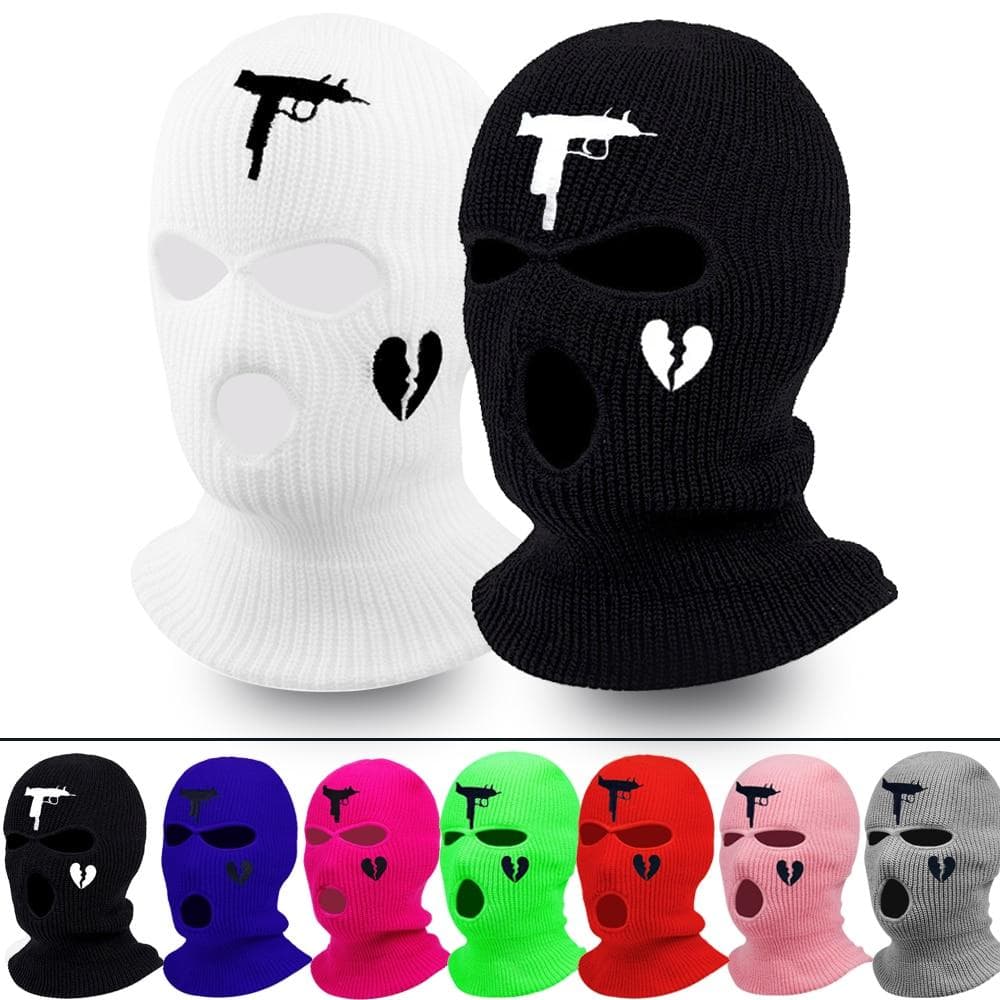 Cagoule néon à la mode, masque de Ski à trois trous, masque tactique complet, chapeau d'hiver, masque de fête, os brodé limité