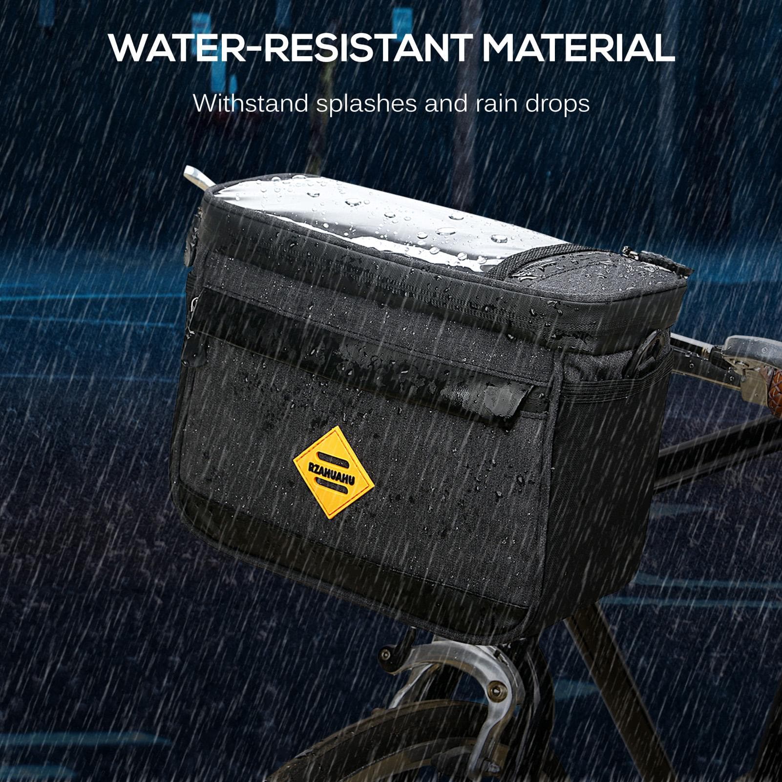 Sac isotherme de vélo isolé, sac de guidon de vélo résistant à l'eau, panier de vélo, sac avant gris
