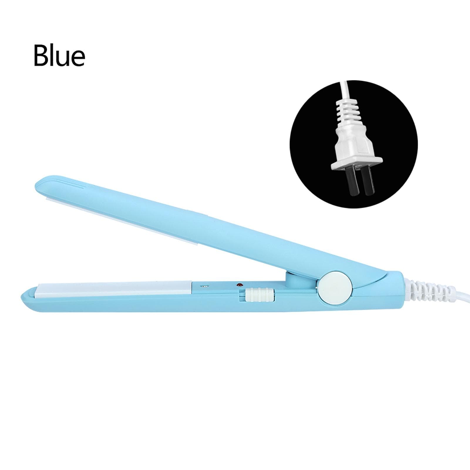 Mini Lisseur 2 en 1 Plaque Céramique Tourmaline Fer Plat Boucleur Bleu Ciel