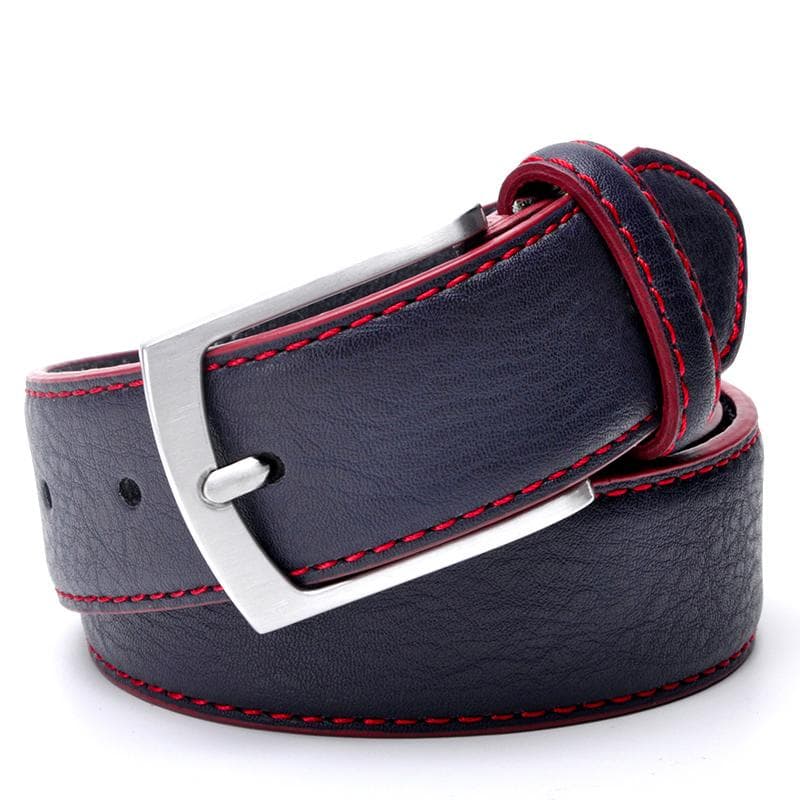 Leather Belt Men Italian Design Casual Men's Leather Belts for Jeans Mens Belts Luxury Designer Belts Men High Quality 110cm Dark blue