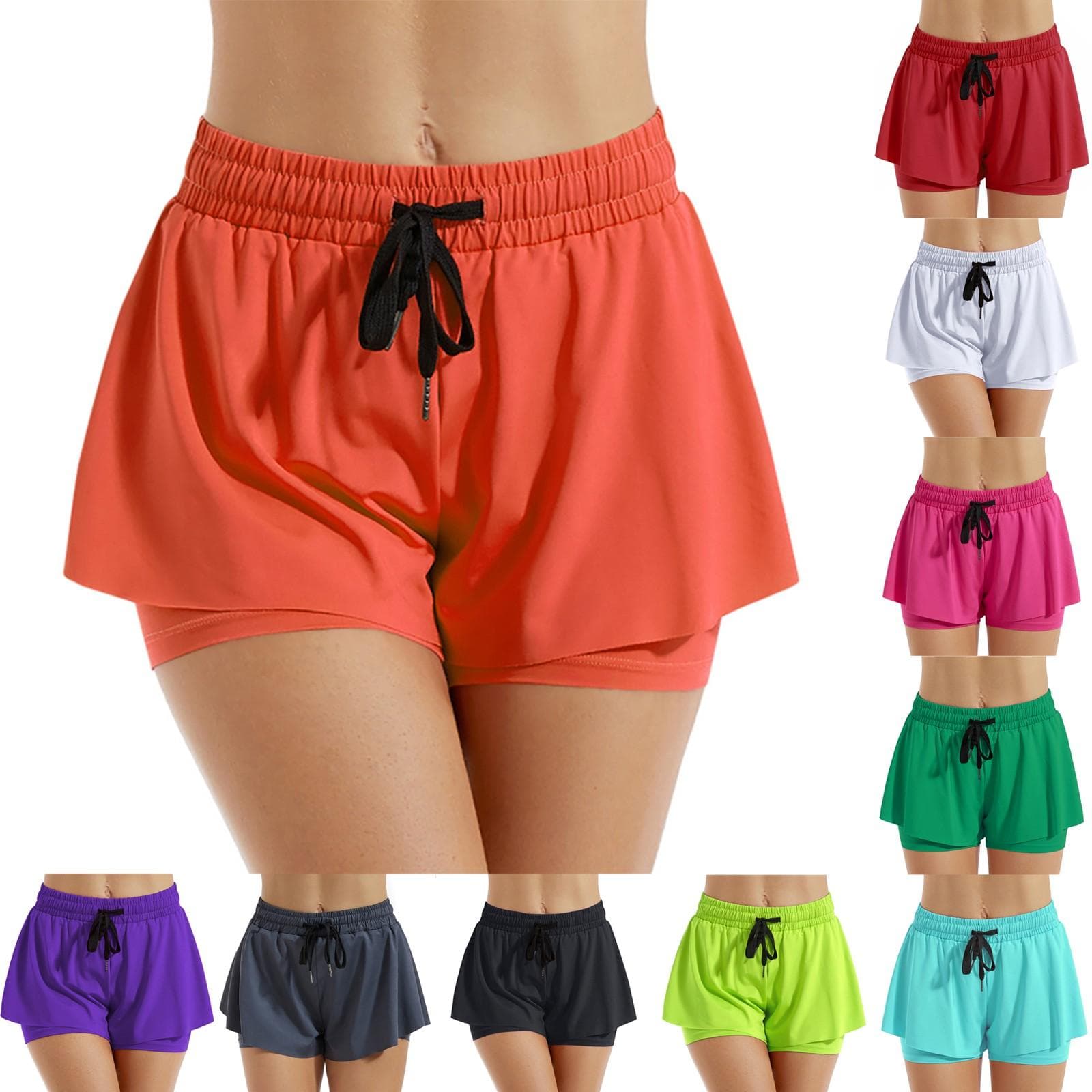 Deux pièces de shorts de sport à haute élasticité pour femmes pour l'entraînement, le fitness, la course et les vacances cm violet