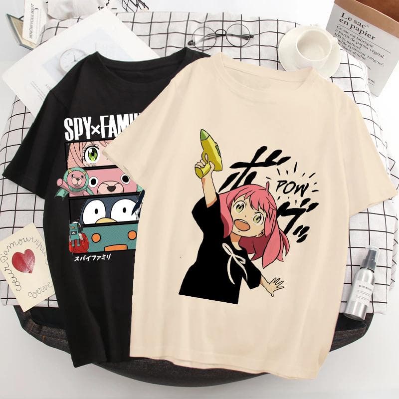 Spy X Famille T-shirt Hommes/femmes Kawaii Dessin Animé Anya T-shirt Hauts Japonais Anime T-shirt Unisexe Harajuku Graphique T-shirt Mâle 90s cm