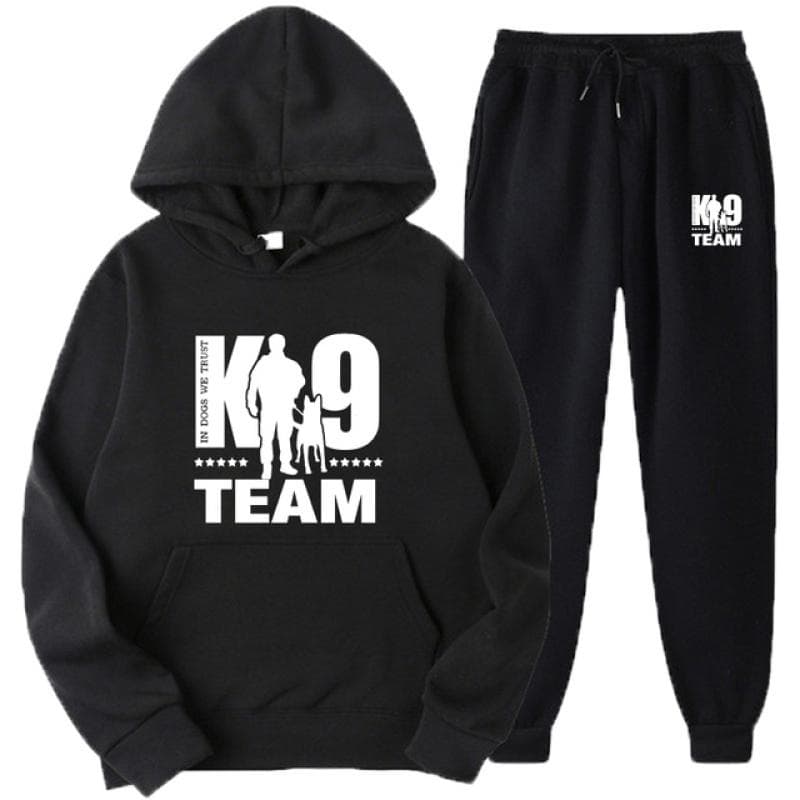 K9 Team K9 Unit Malinois – ensemble pour hommes et femmes, couleur unie, sweat à capuche + pantalon, survêtement deux pièces, tendance, ensemble