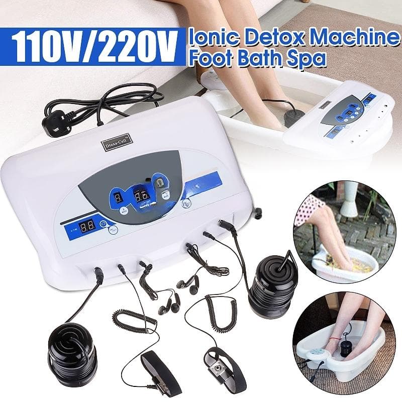 Machine de Détox Ionique 50W 220V Double Utilisateur Outil de Bain de Pieds Spa LCD avec Musique MP3 Nettoyer Salon