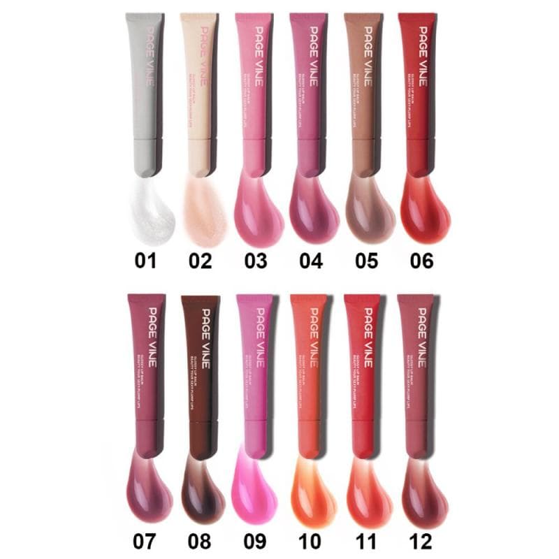 PAGE VINE Peptide Gloss à Lèvres Rouge à Lèvres Liquide Hydratant Non Collant Brillant Huile à Lèvres
