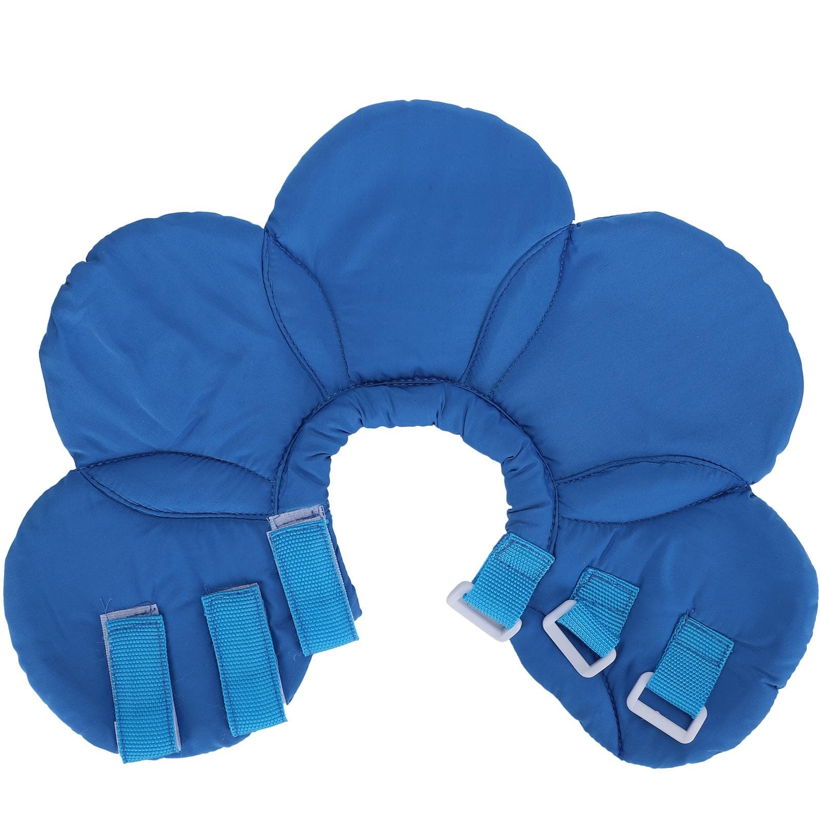 Collier de protection pour chien en forme de fleur, réglable, doux pour animal de compagnie, récupération de plaie, collier de cou bleu L M(for