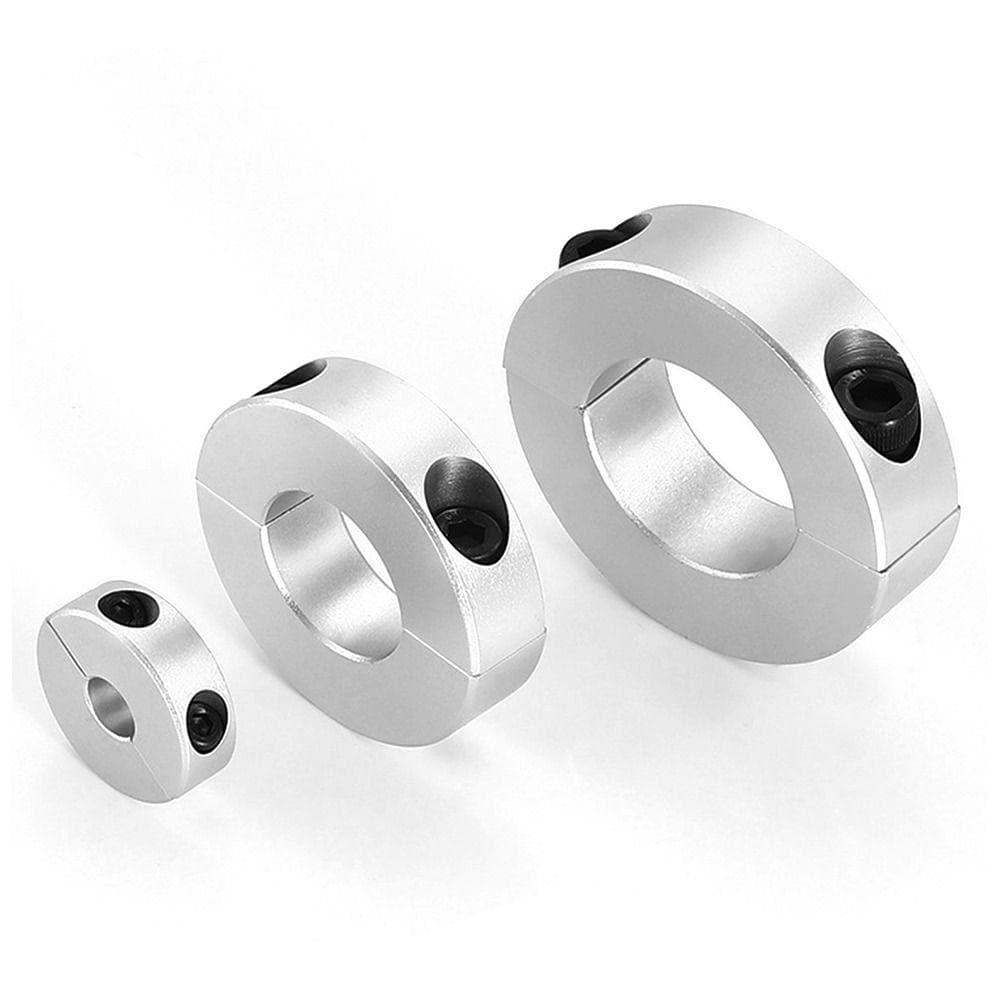 Collier d'arrêt fixe double fendu à serrage par vis, diamètre 6-20 mm, pour arbre, durable, axe optique séparé