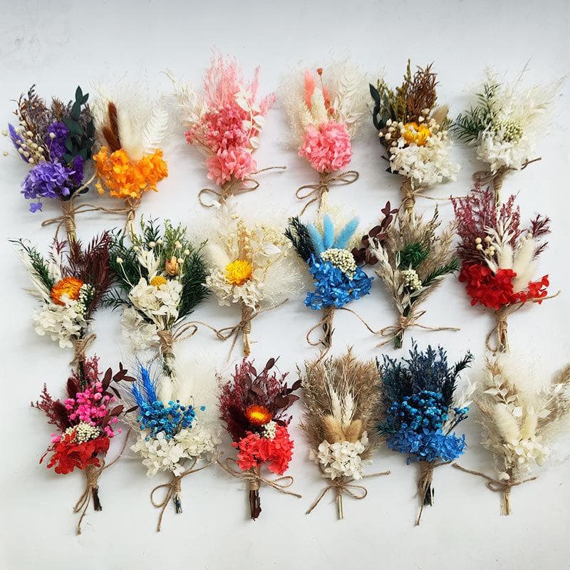 1 mini bouquet de fleurs séchées naturelles fraîches et préservées, petite toile de fond décorative pour photographie, décoration d'intérieur