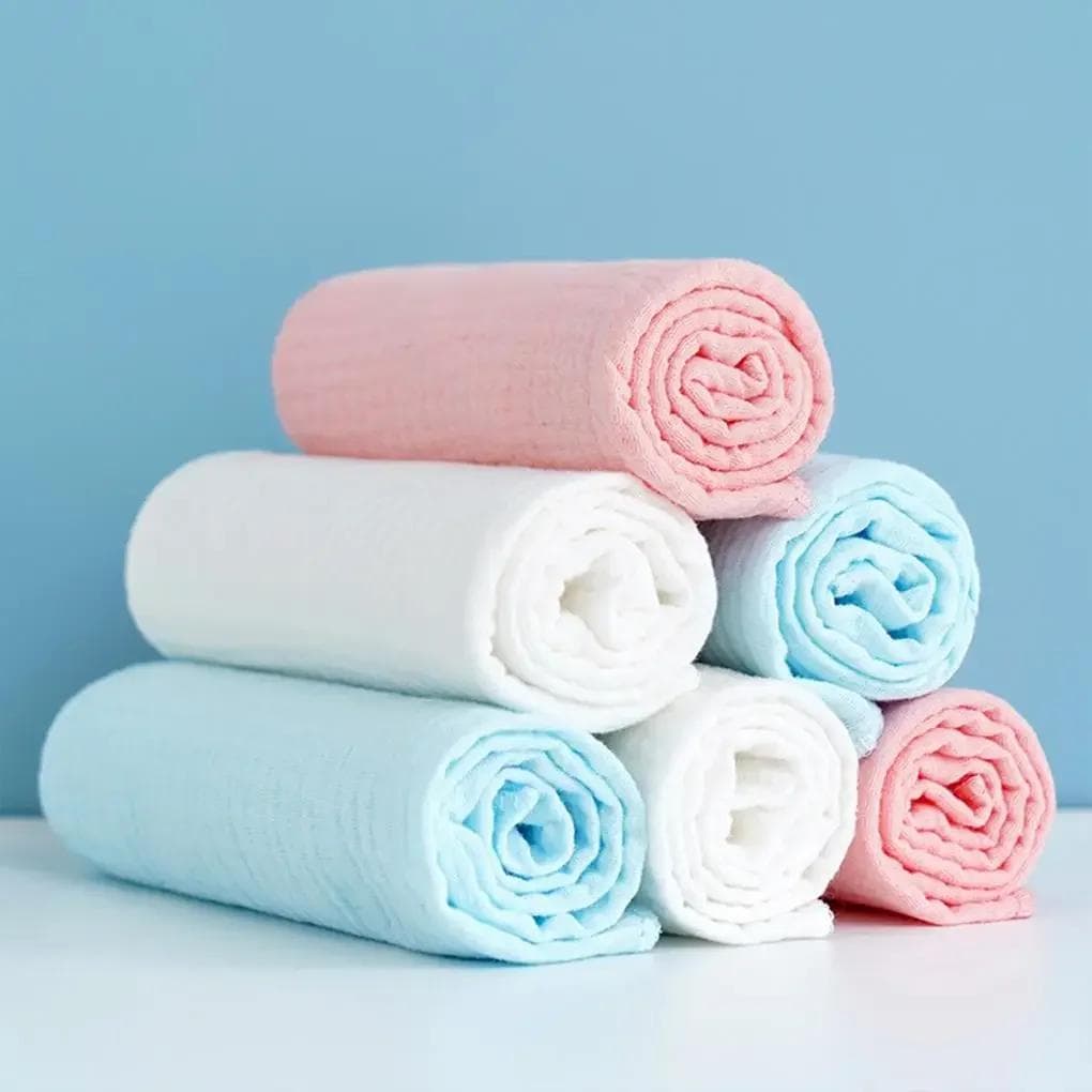 Couche pour bébé 100% coton pour le change de nouveau-né 5-10 pièces Couches en gaze pour bébé 43x45cm Lavables Réutilisables Double couche