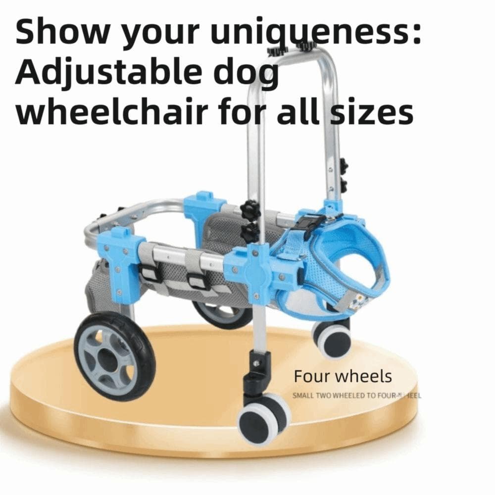 Chariot de Mobilité Léger en Aluminium pour Animaux de Compagnie Support d'Assistance Animale Réglable Support pour Pattes Arrière