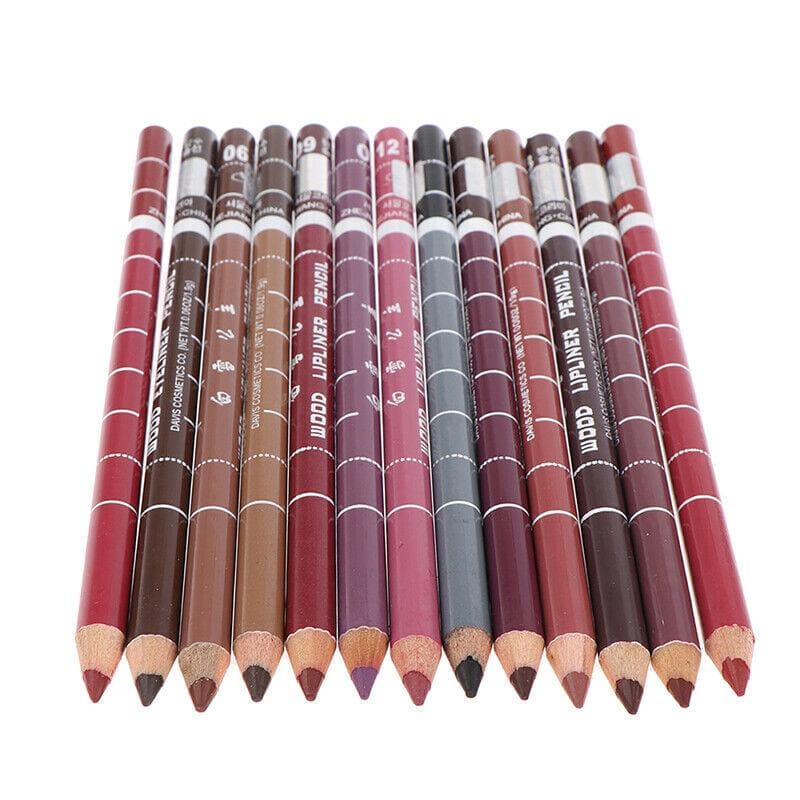 Lot de 2 crayons à lèvres professionnels en bois, imperméables, longue durée, pour femme