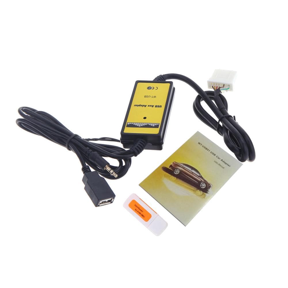 Adaptateur USB pour voiture Interface Audio MP3 Câble de Données AUX Connecter Changeur CD Virtuel pour Mazda noir