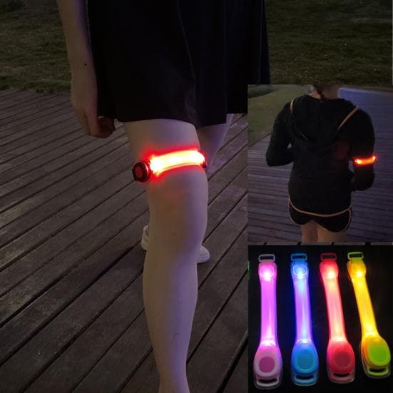 Brassard lumineux LED haute visibilité Sports de plein air clignotant bande de sécurité lumineuse réglable nuit marche course équitation bras