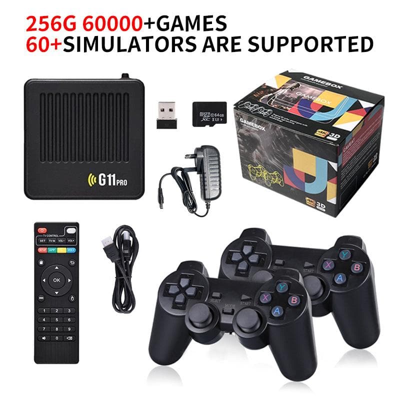 Console de jeu vidéo rétro G11 Pro, manette de jeu 64 Go/128 Go/256 Go, TV HD 4K, double contrôleur sans fil, 60 000 jeux pour N64/PSP