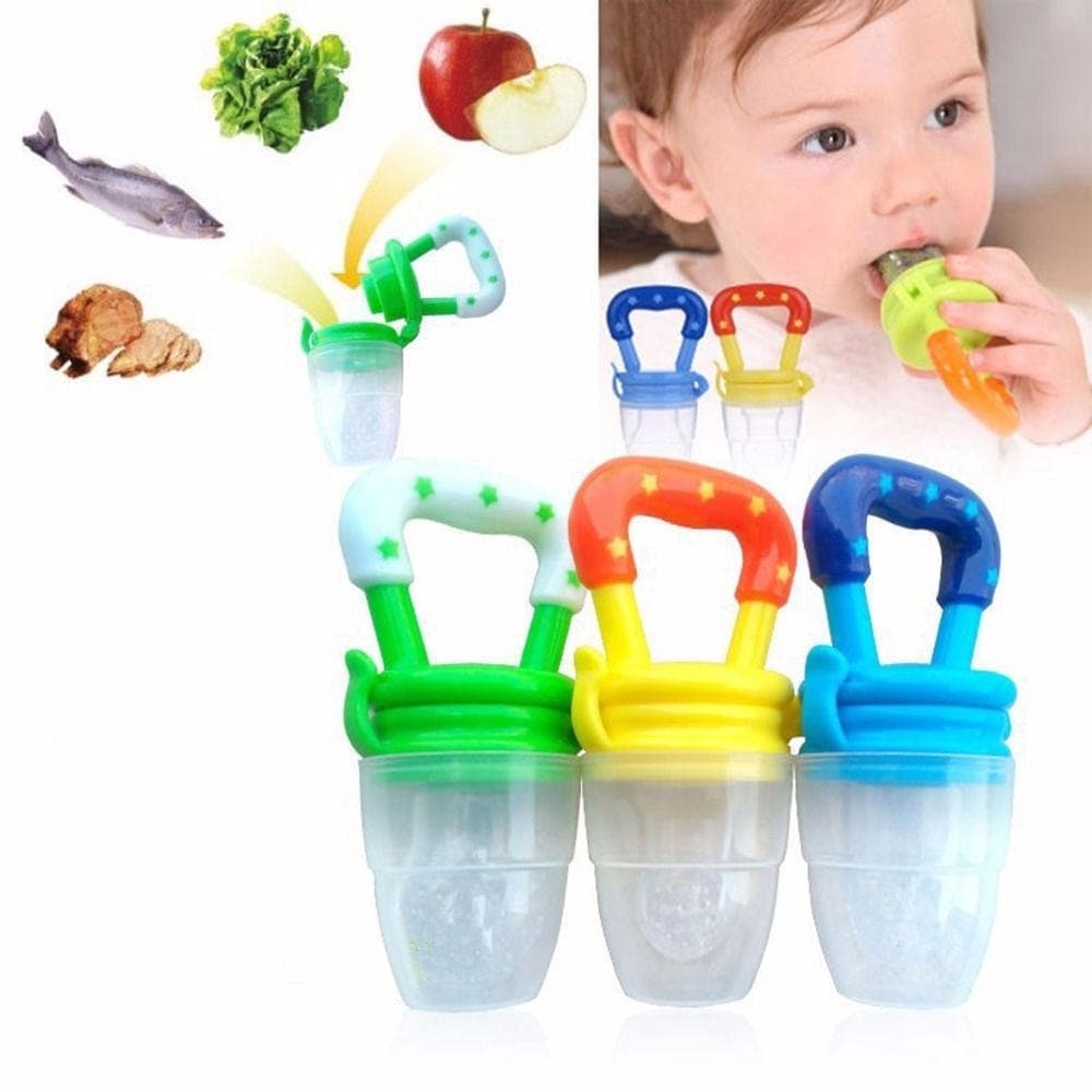 Tétine en silicone pour bébé, tétine de dentition sans danger pour les fruits, sac à morsures cm bleu